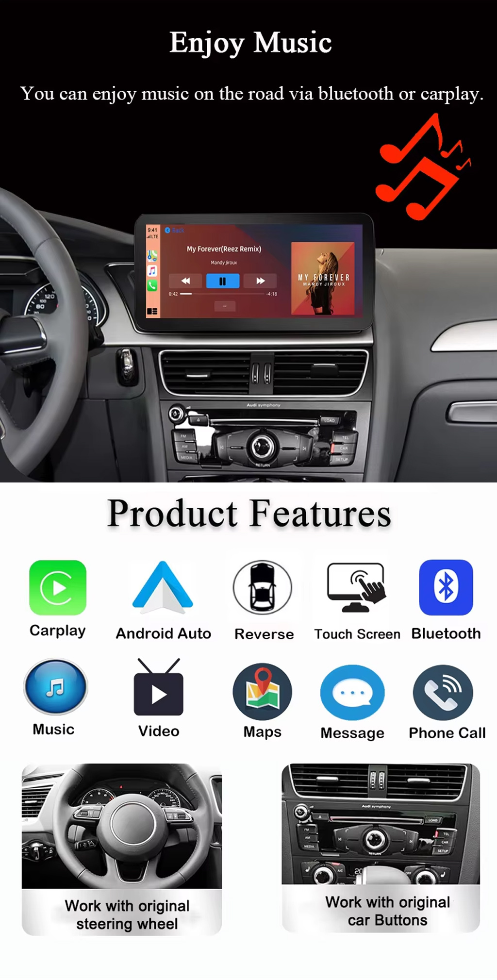 2009-2017 Audi A4 Car Player